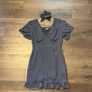 Abercrombie & Fitch Blue and White Polka Dot Dress